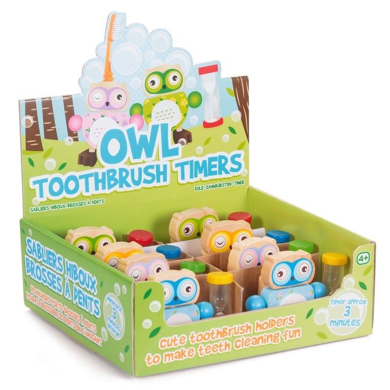 Wooden Owl Toothbrush Timer