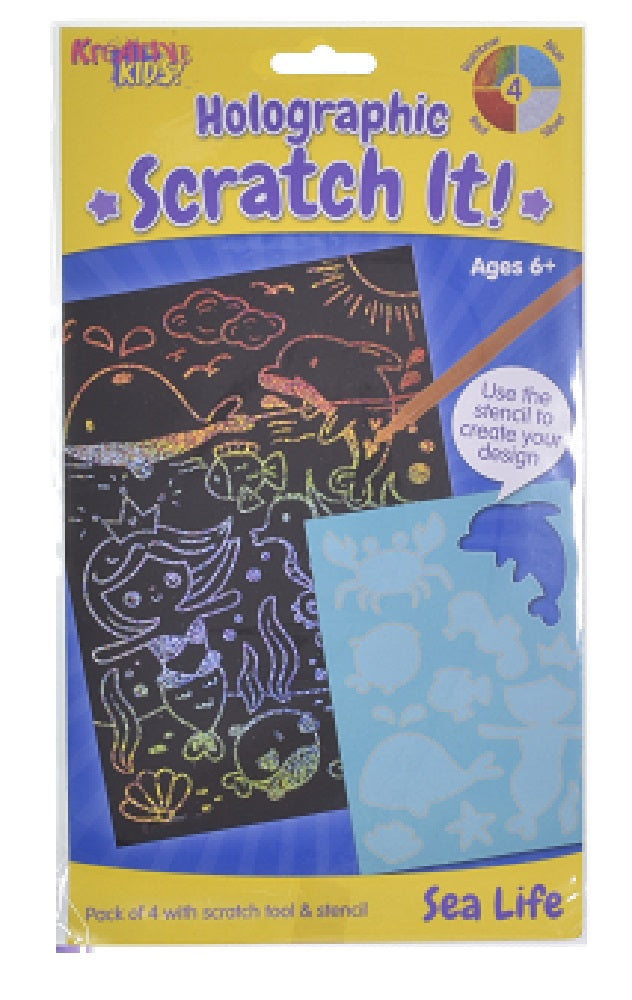 Holographic Scratch It Art Kit - 4 Designs