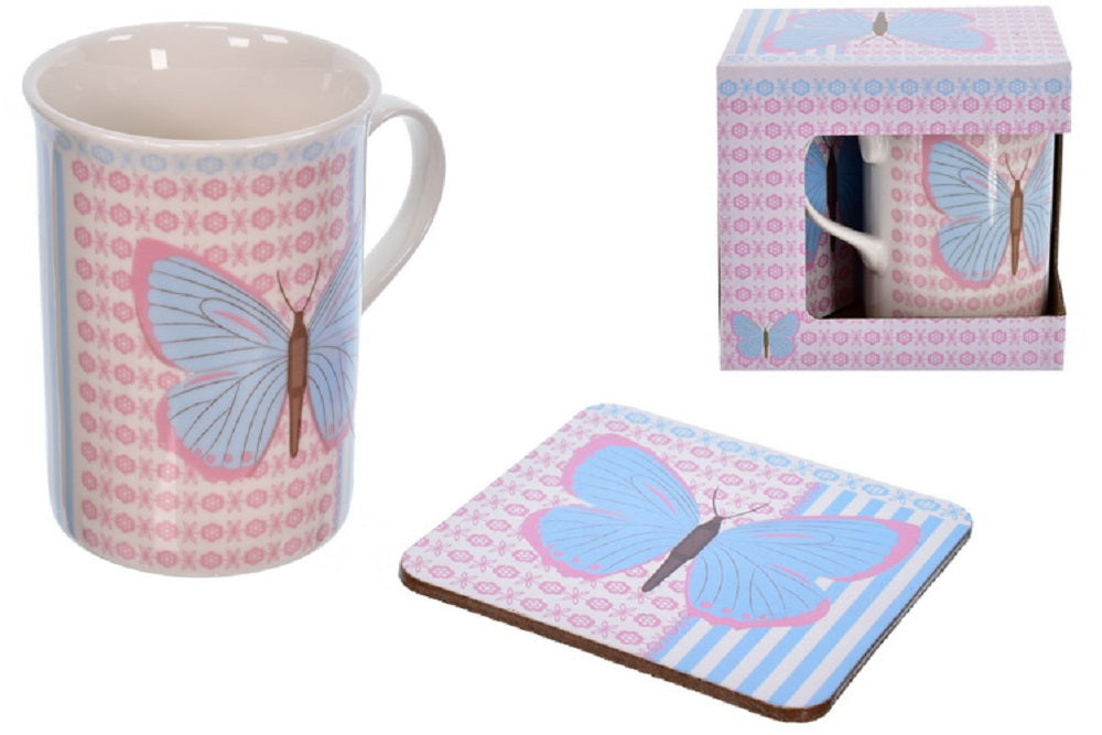 Kandytoys Butterfly Design Mug & Coaster Set