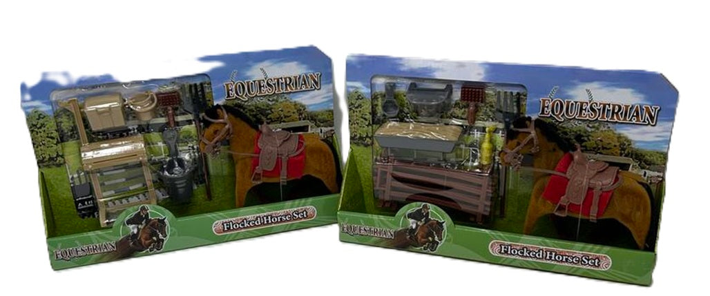 Kandytoys Flocked Horse Stable Set