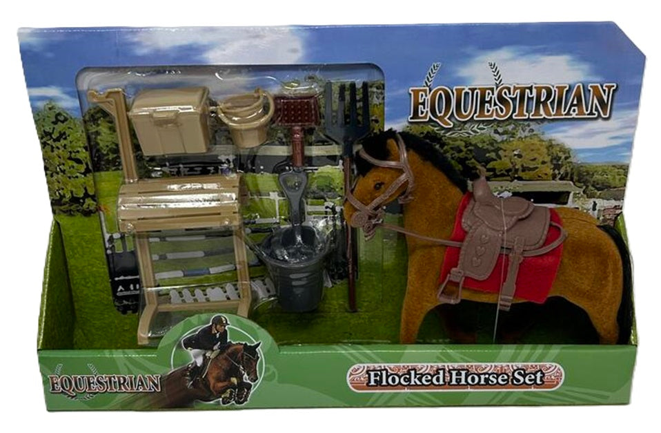 Kandytoys Flocked Horse Stable Set