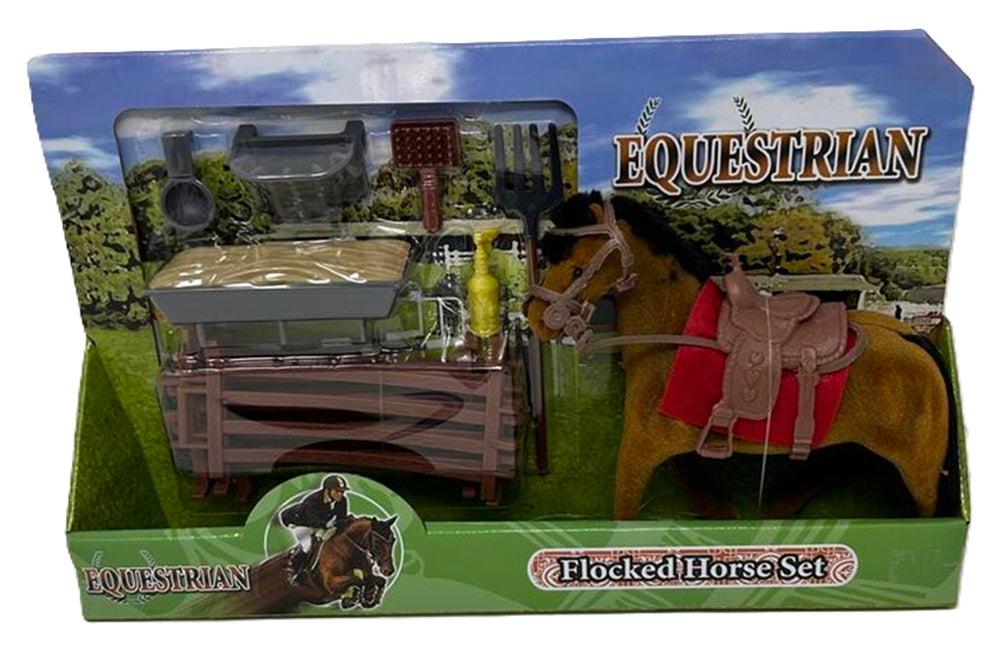 Kandytoys Flocked Horse Stable Set