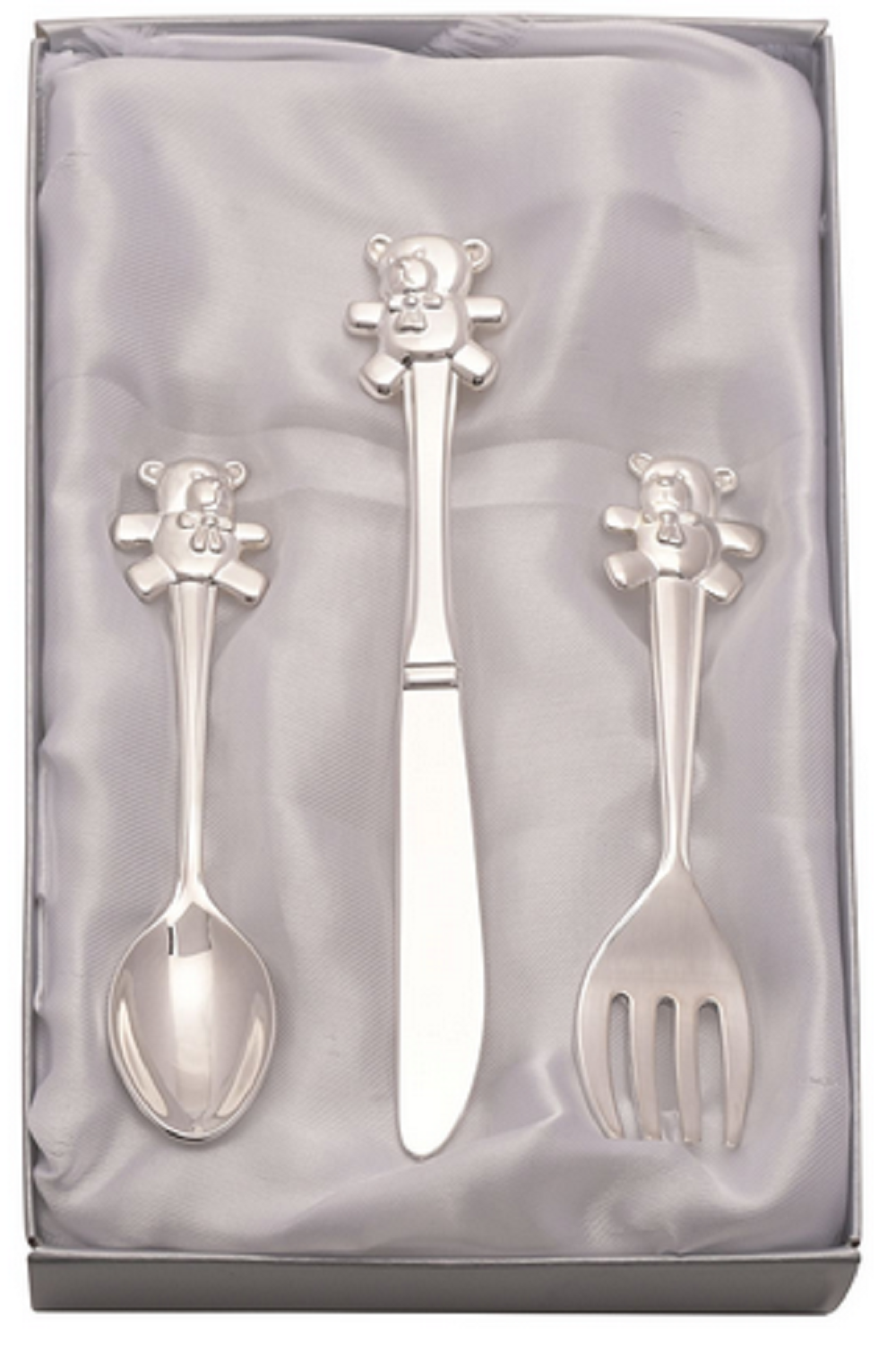 Silver Plated Teddy Knife Fork & Spoon Set