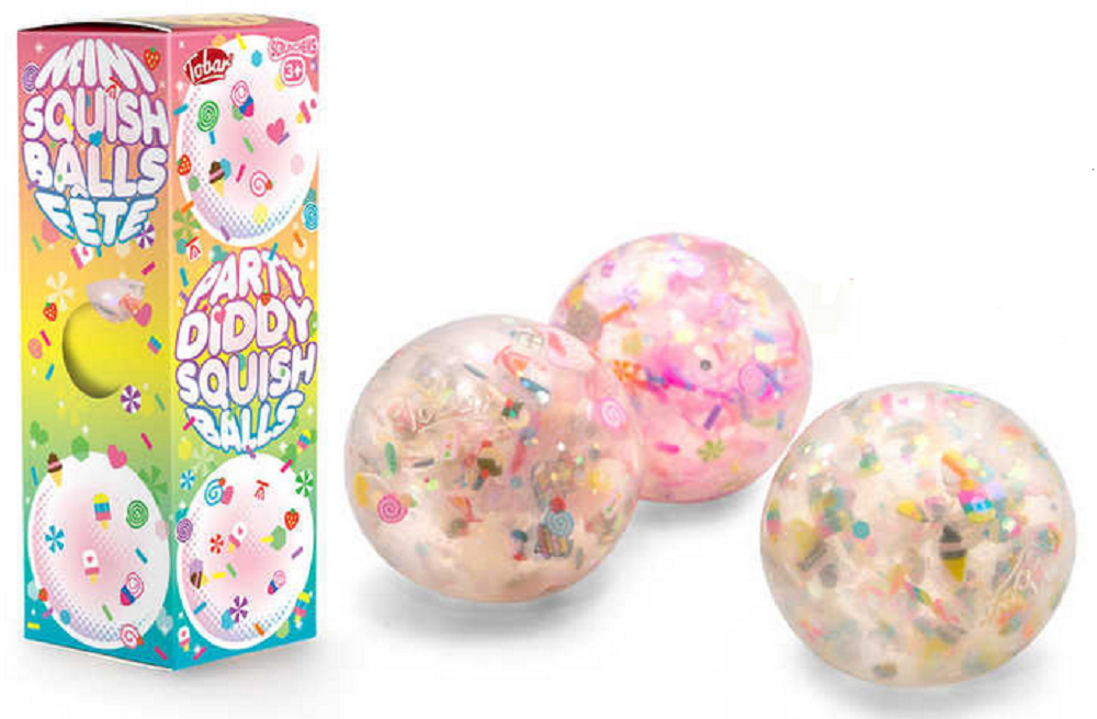 Tobar Party Diddy Squish Balls Pack Of 3