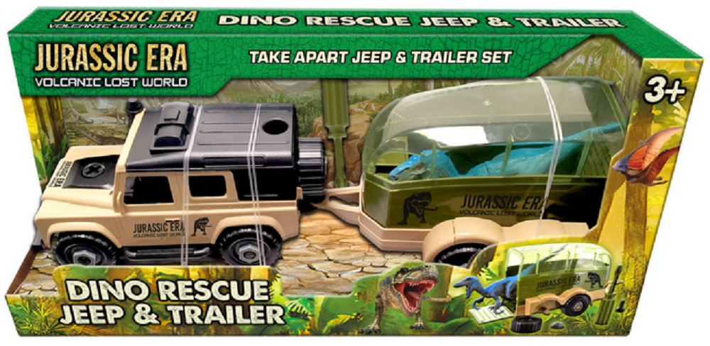 Jurassic Era Dinosaur Rescue Jeep & Trailer