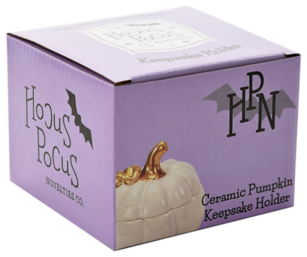 Hocus Pocus Cream & Gold Pumpkin Keepsake Box
