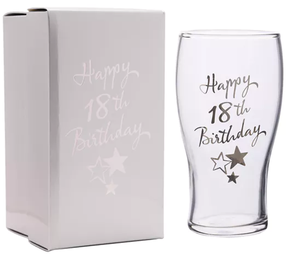 Milestone 18th Birthday Beer Pint Glass