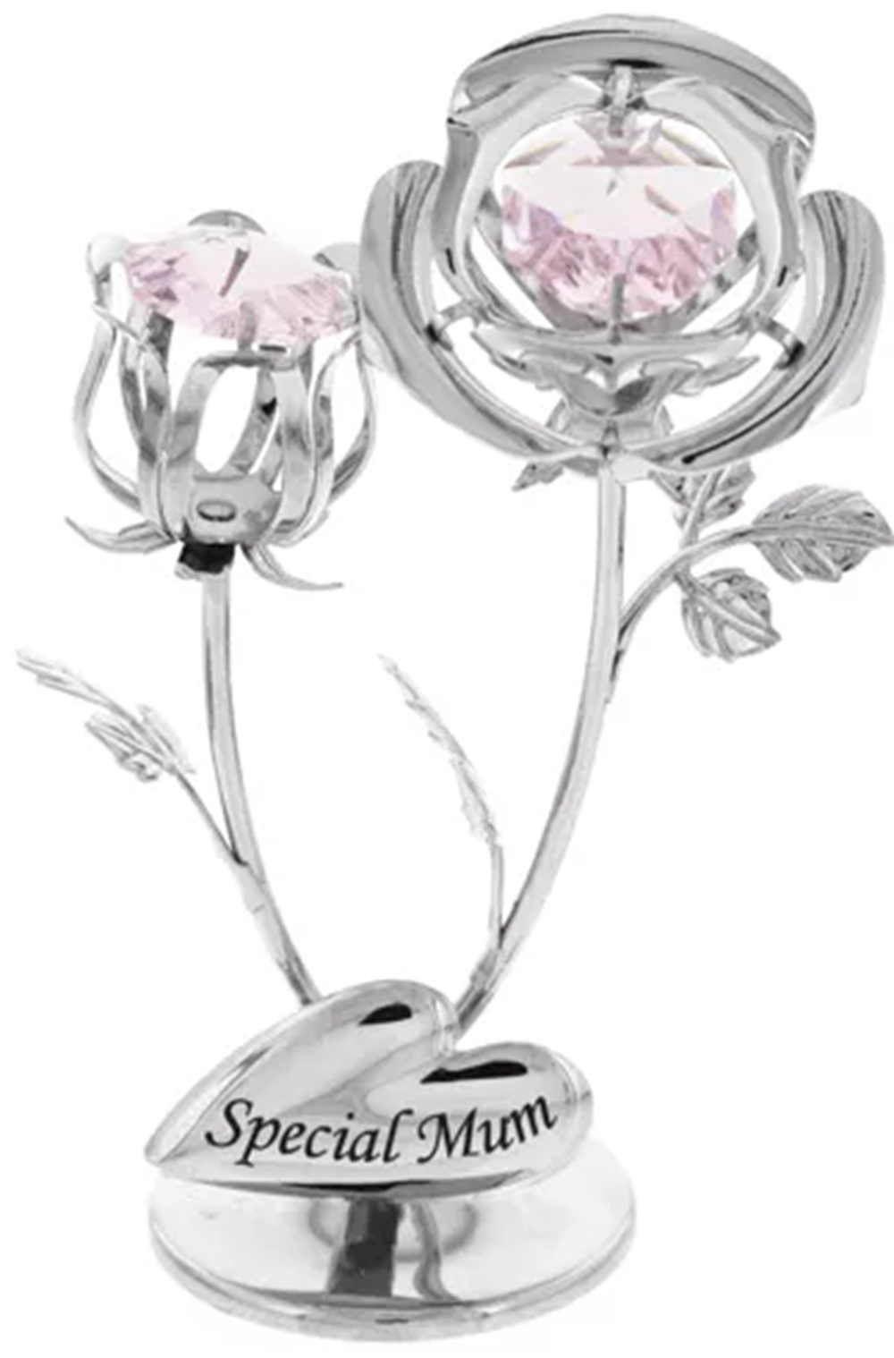 Crystocraft Chrome Plated Rose & Rose Bud Special Mum