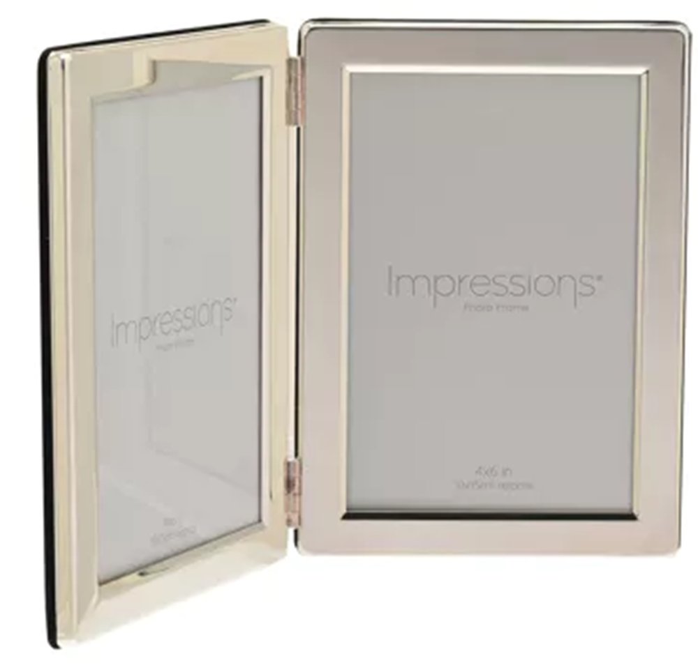 Impressions Silverplated Double Hinged 4x6 Photo Frame