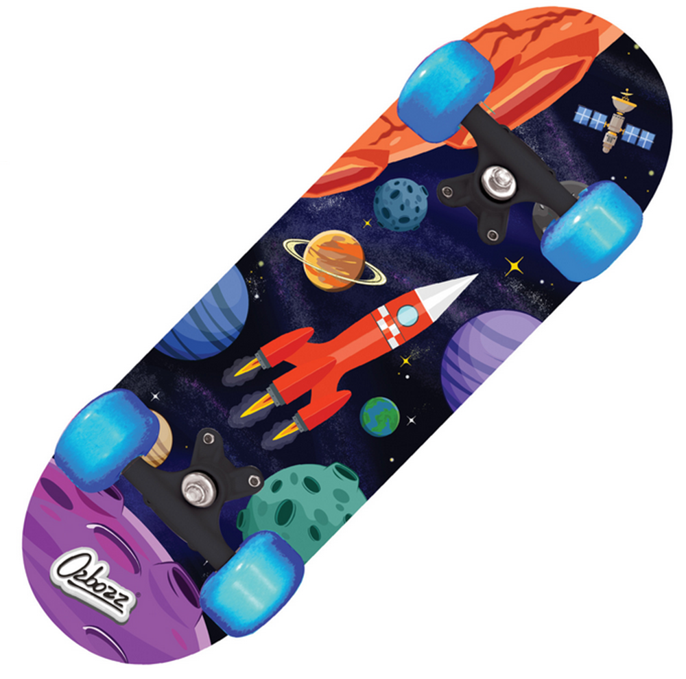 Space Skateboard With Flashing Wheels 43cm
