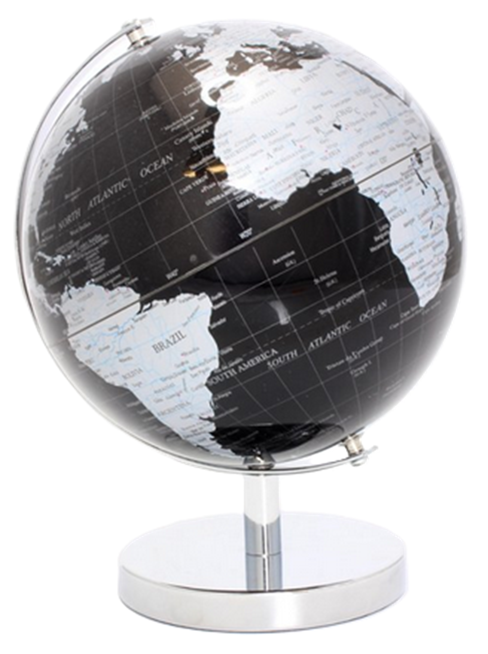 Lesser & Pavey Black & Silver Rotating Globe