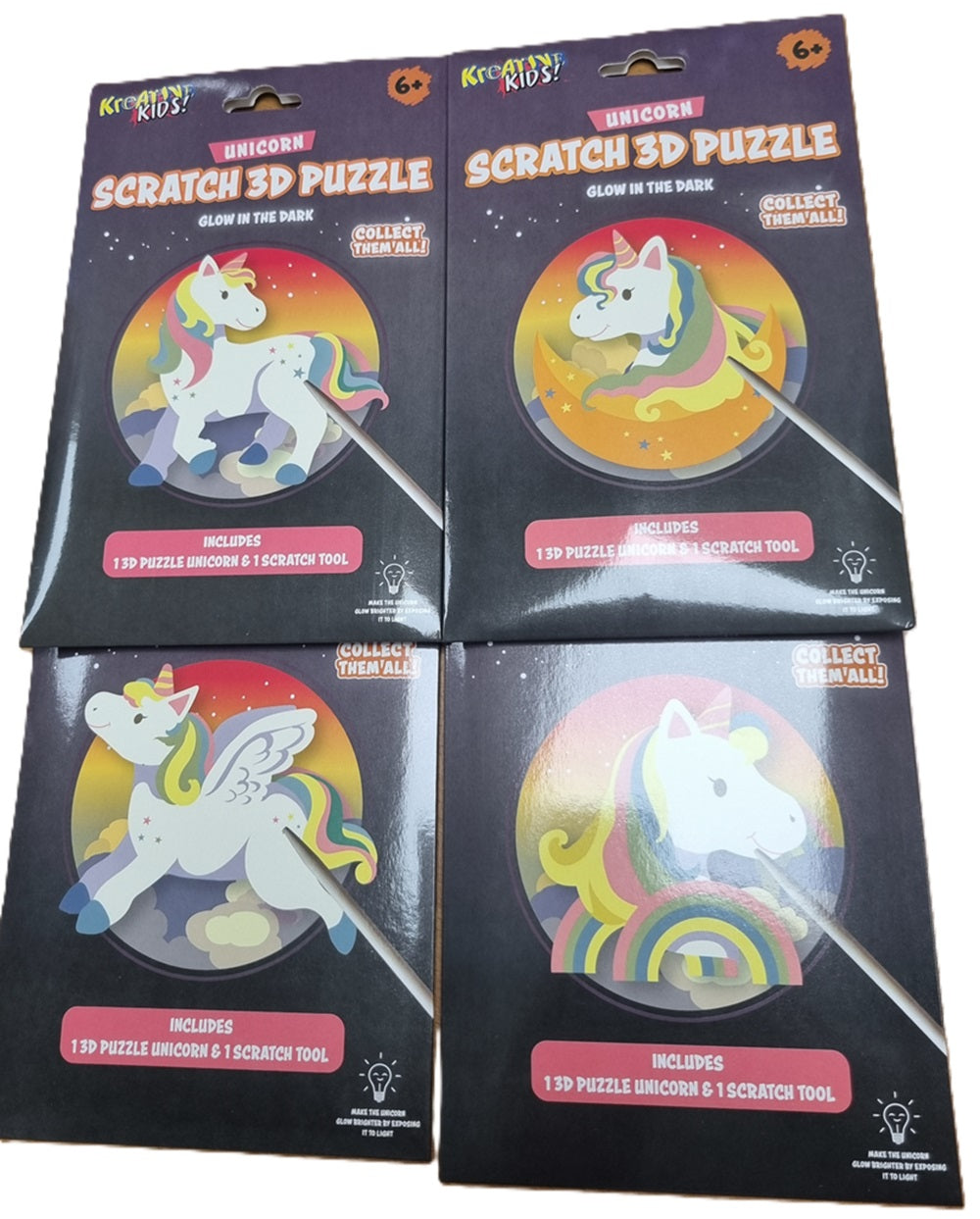 Kreative Kidz Glow In The Dark 3D Unicorn Puzzle