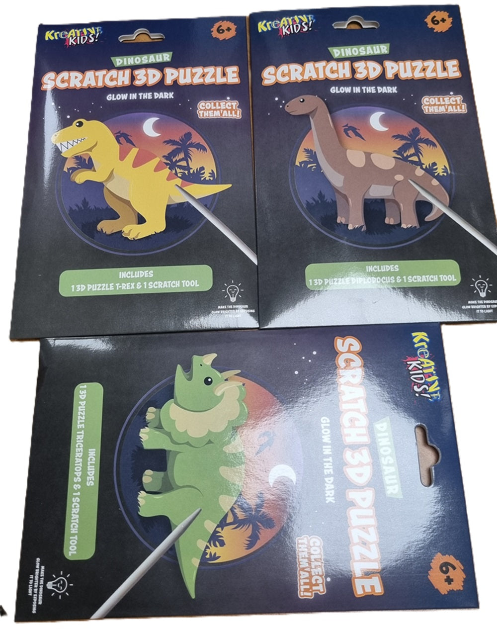 Kreative Kidz Glow In The Dark 3D Dino Puzzle