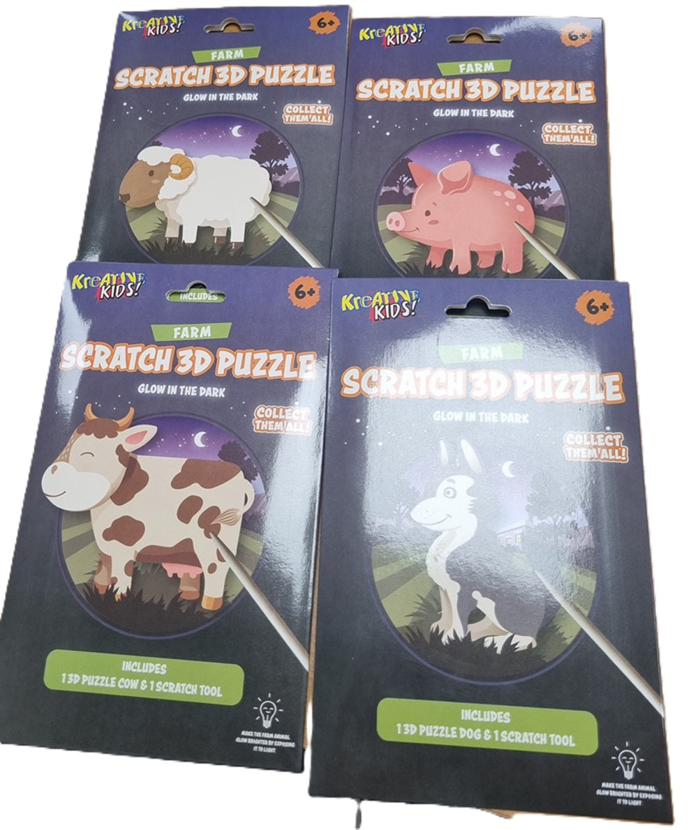 Kreative Kidz Glow In Dark 3D Farm Puzzle