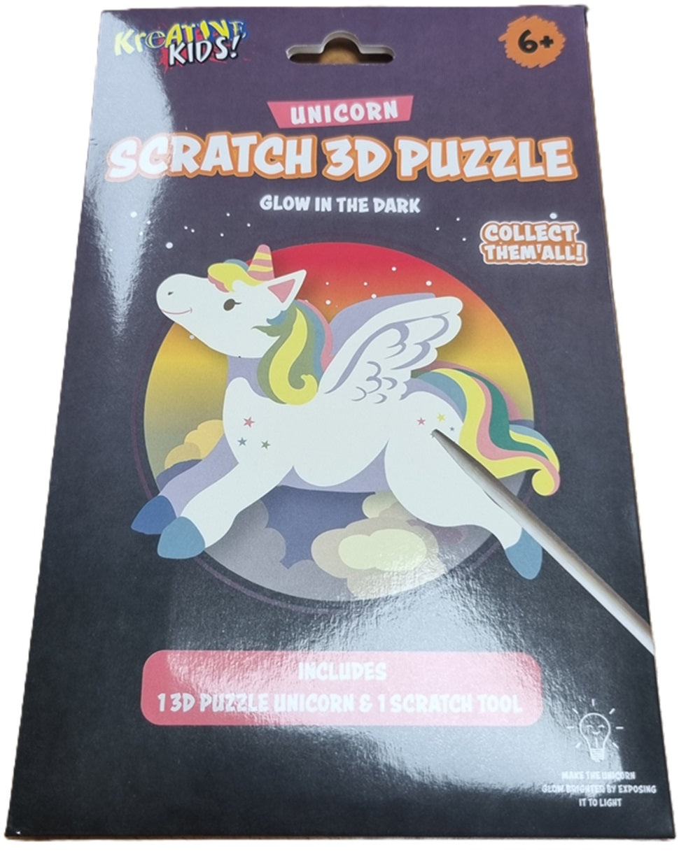 Kreative Kidz Glow In The Dark 3D Unicorn Puzzle