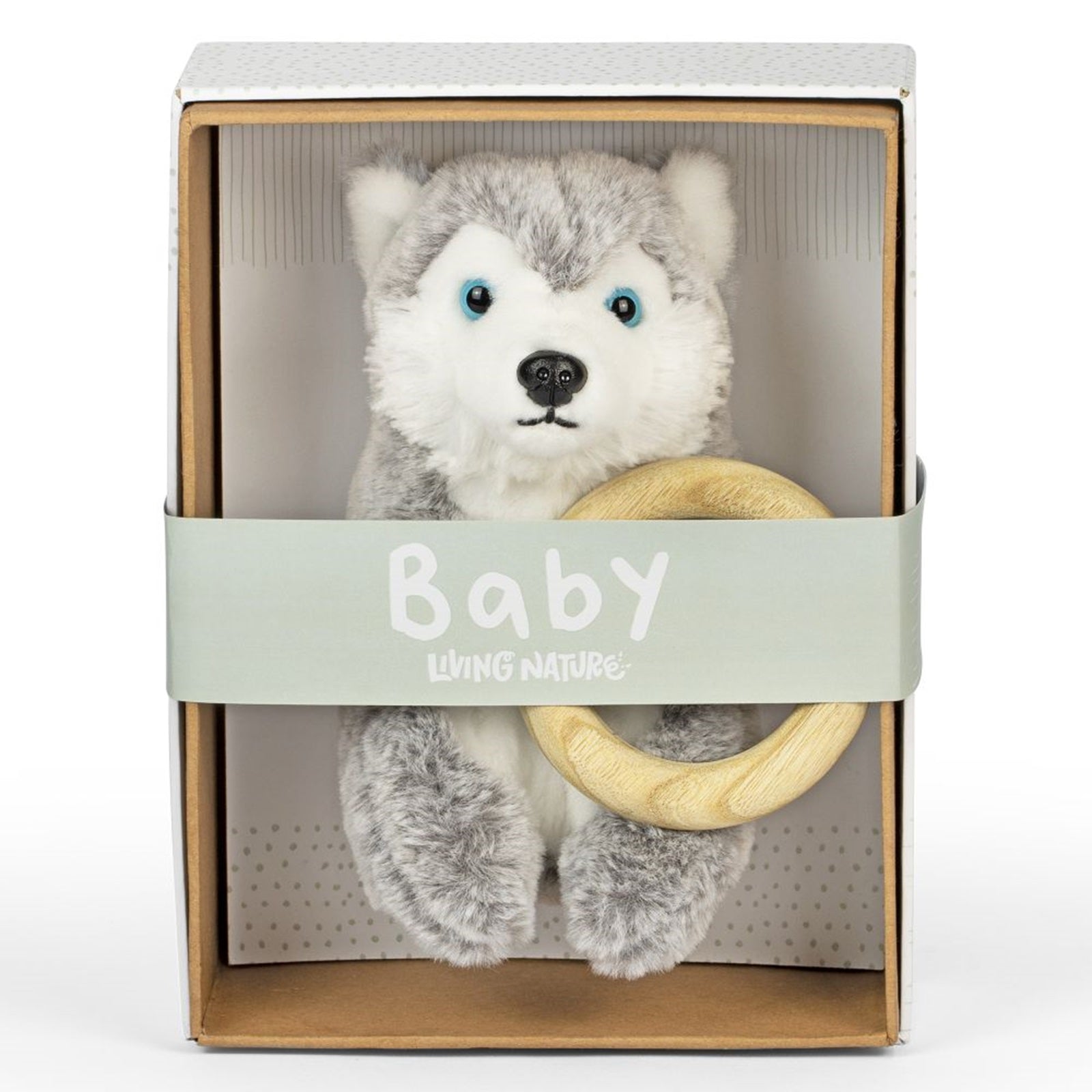 Keycraft Living Nature Baby Husky With Ring Soft Toy - AN766