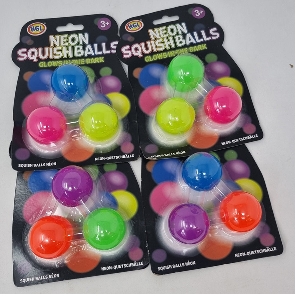 HGL Neon Squish Balls Pack Of 3