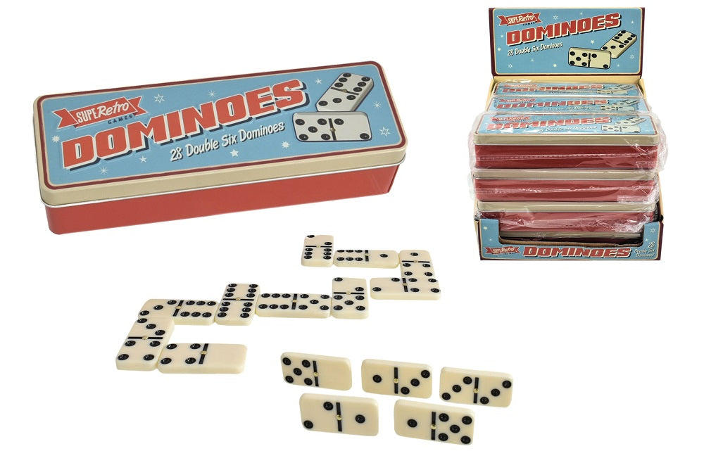 SupeRetro 28 Dominoes in a Metal Gift Tin