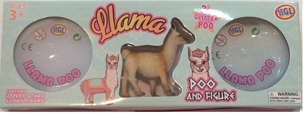 HGL Llama 2x Glitter Poo Putty, 1x Llama Figure