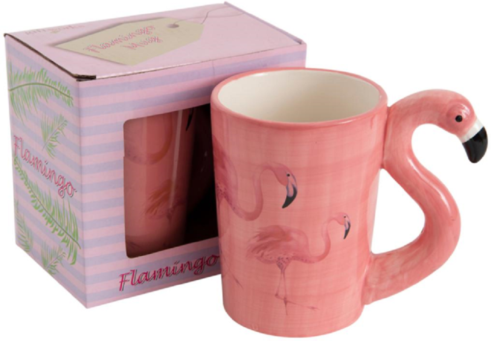 Giftworks Pink Flamingo Handle Mug 300ml