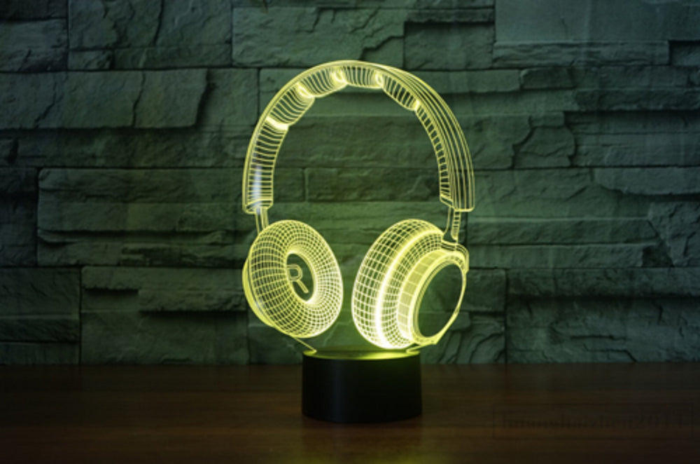 Optical Illusion 3D Headphones Lamp