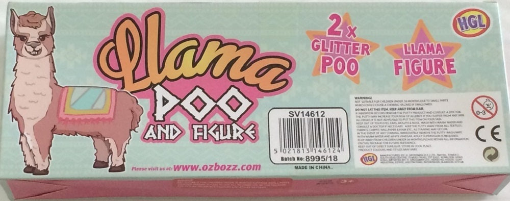 HGL Llama 2x Glitter Poo Putty, 1x Llama Figure