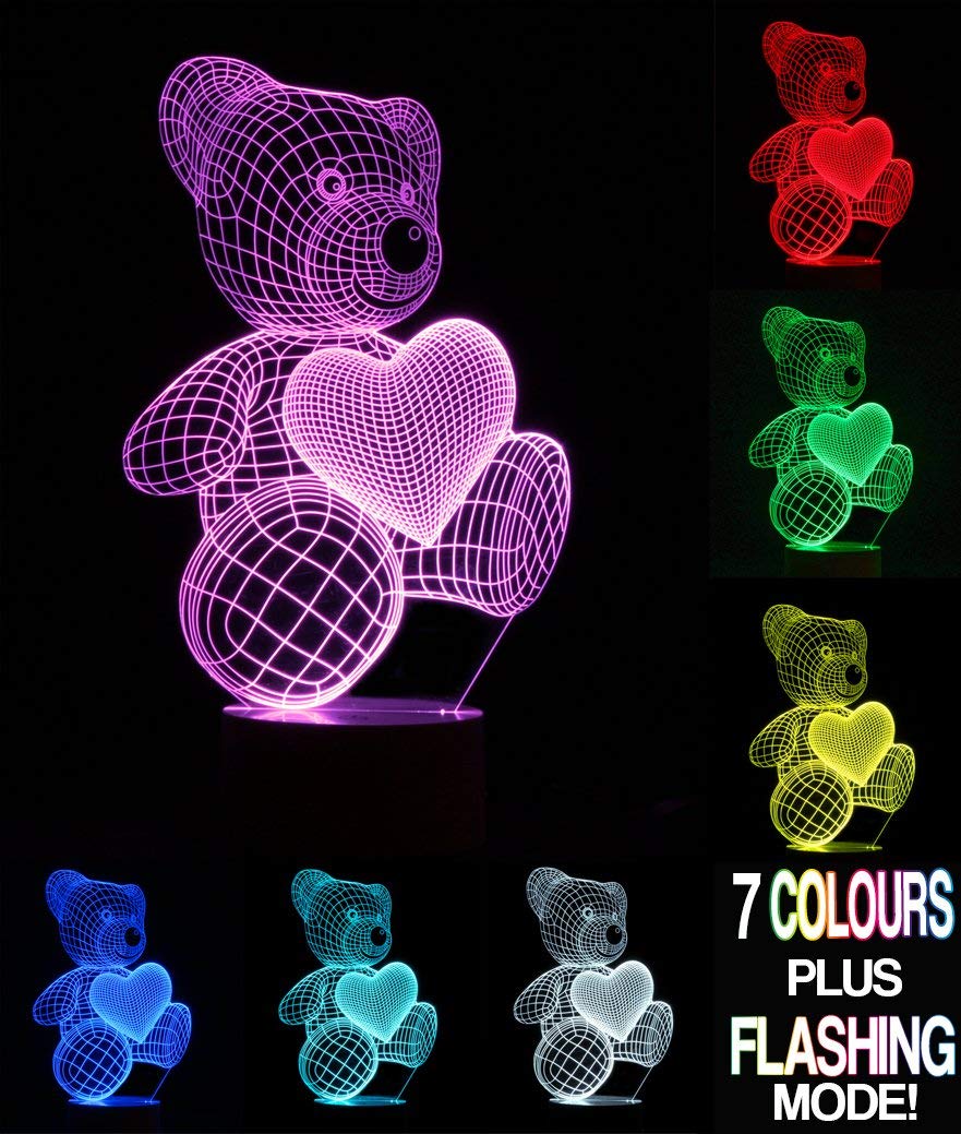 3D Optical Illusion Bear Lamp