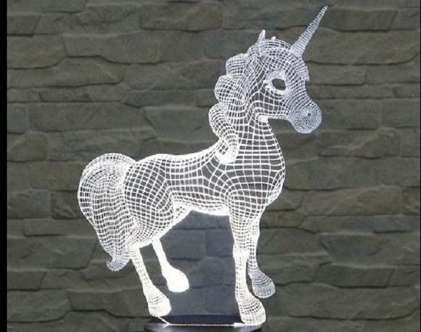 Unicorn 3D Optical Illusion Lamp