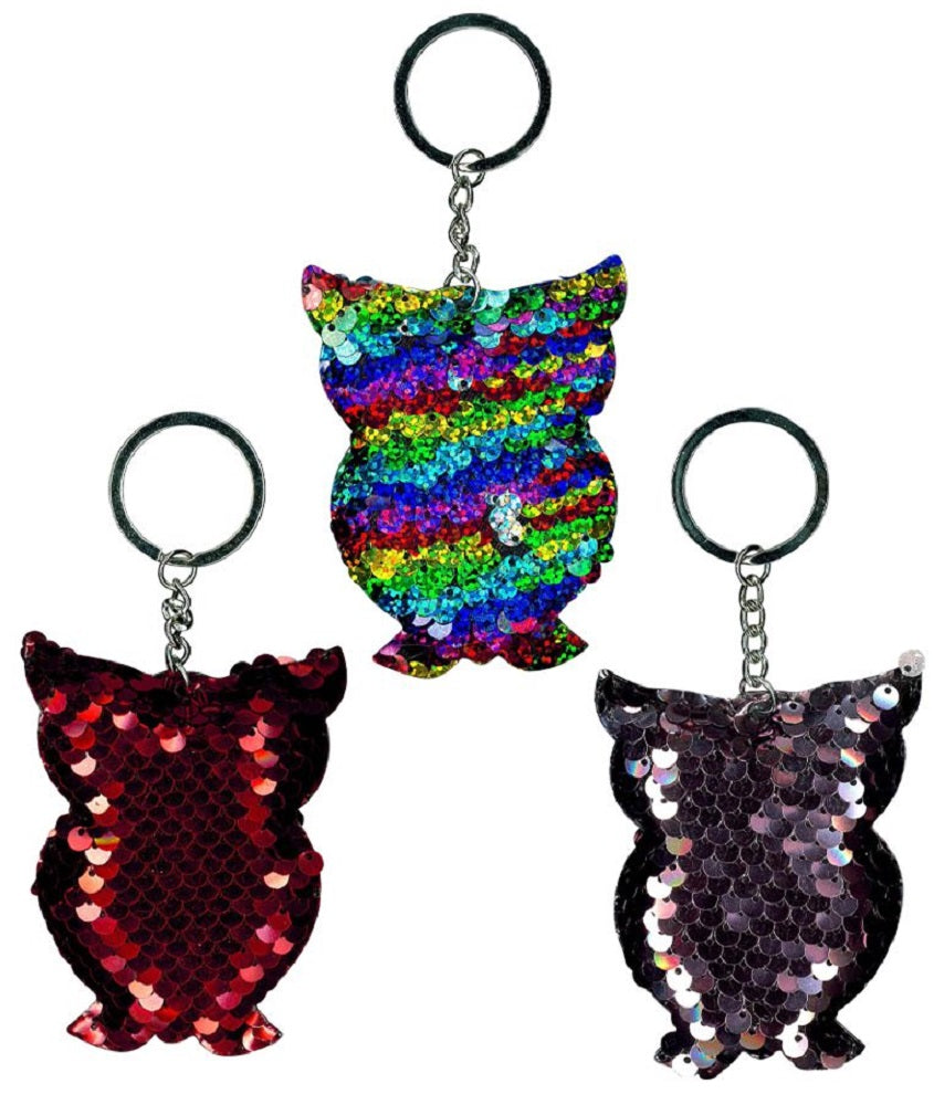 Keycraft Owl Flippable Sequin Keyring