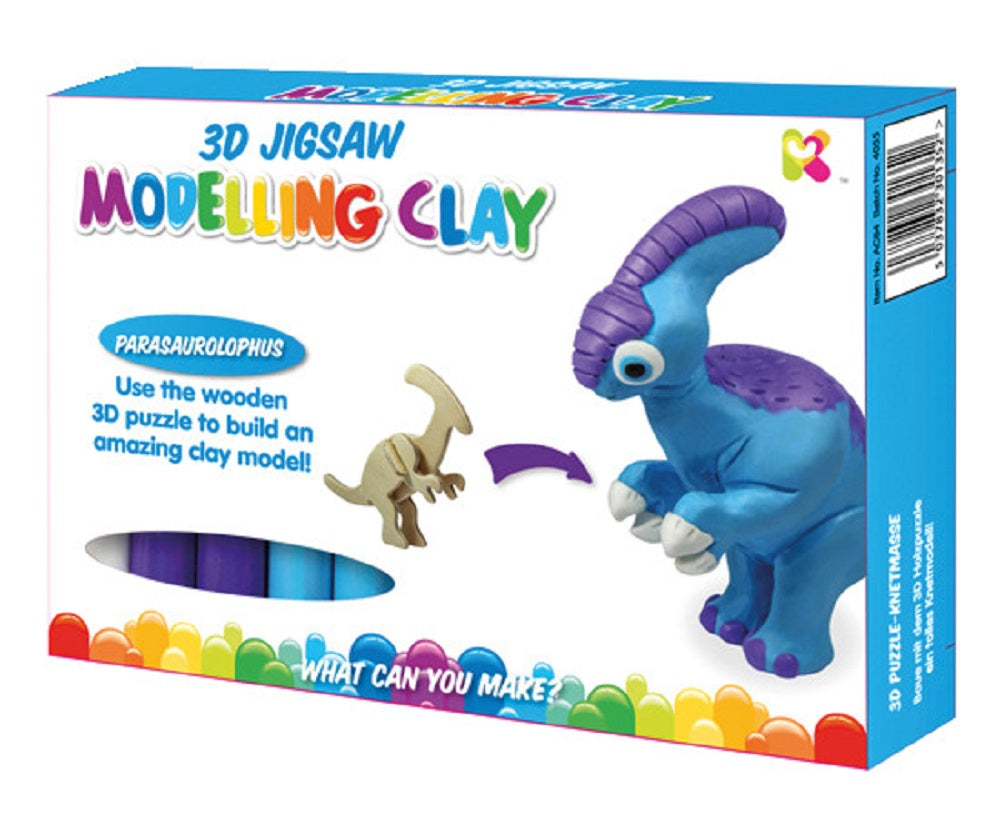 3D Jigsaw Modelling Clay Parasaurolophus
