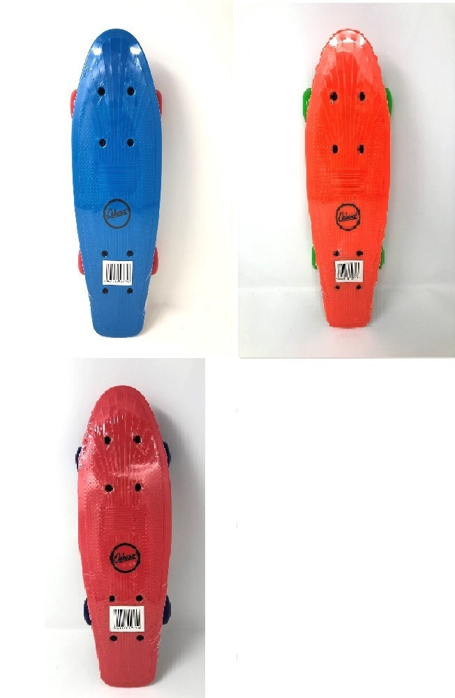 43cm Brightly Coloured Plastic Skateboard