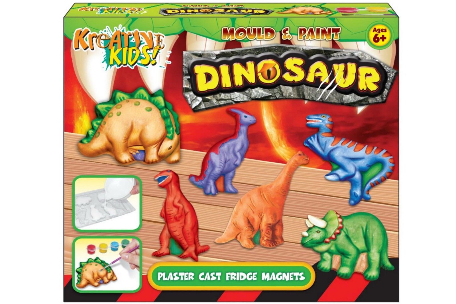 Dinosaur Mould Fridge Magnet In Colour Box