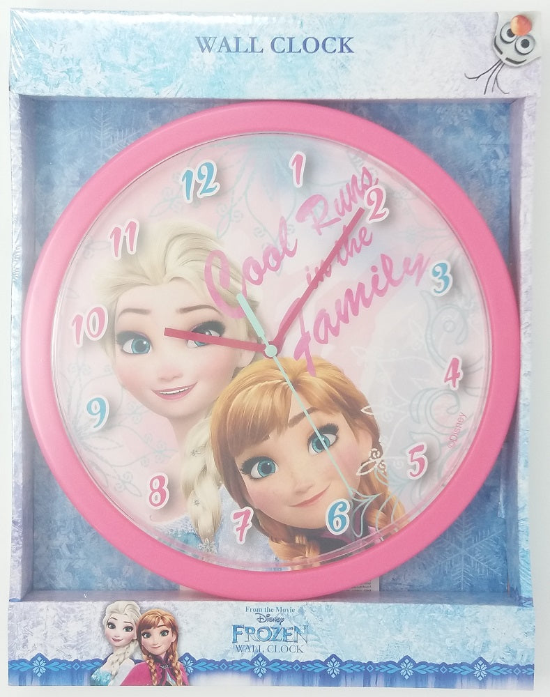 24cm Disney Pixar Wall Clock Featuring Anna and Elsa