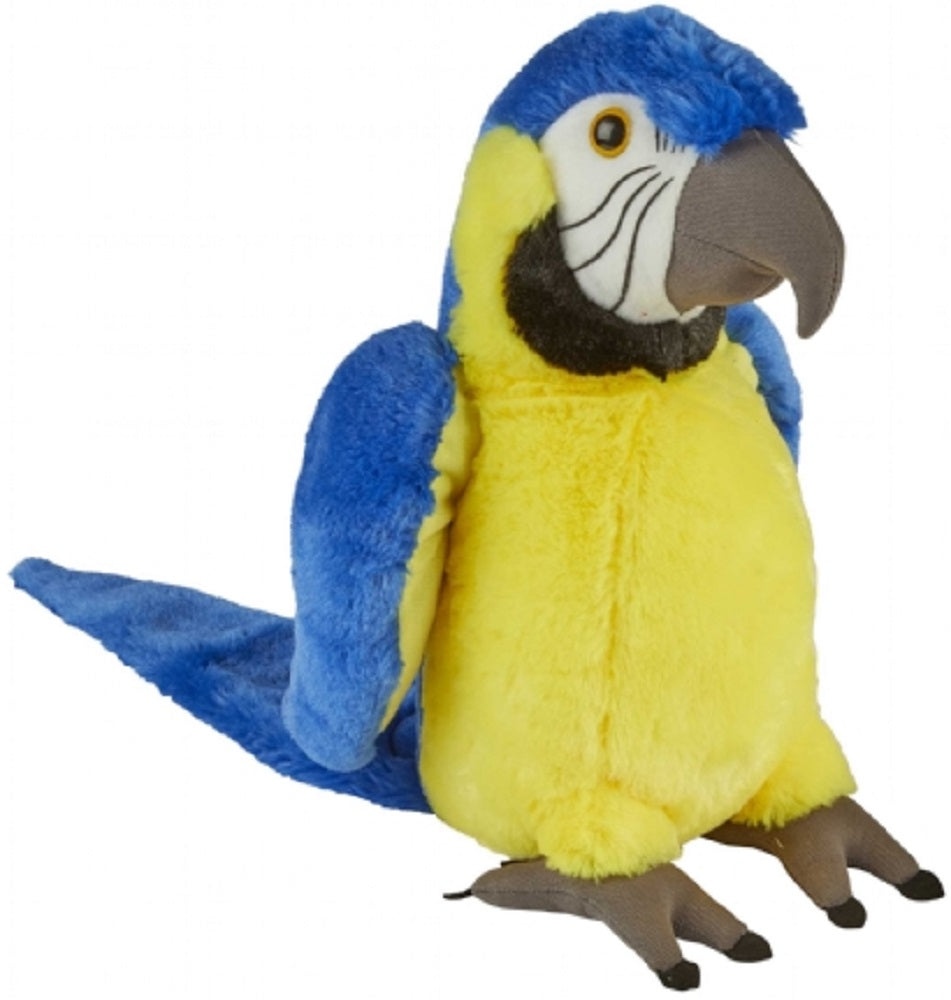 Ravensden Soft Toy Standing Blue & Gold Macaw Parrot 30cm