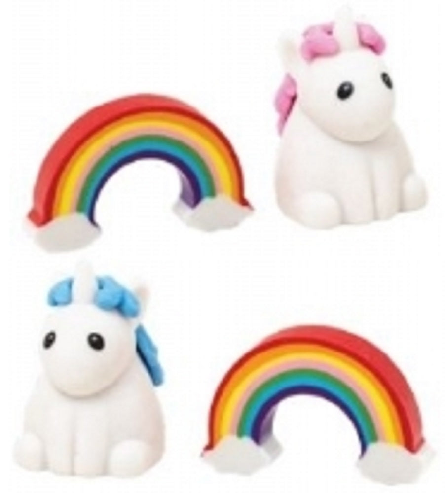 GOGOPO Unicorn & Rainbow 3-4cm Erasers