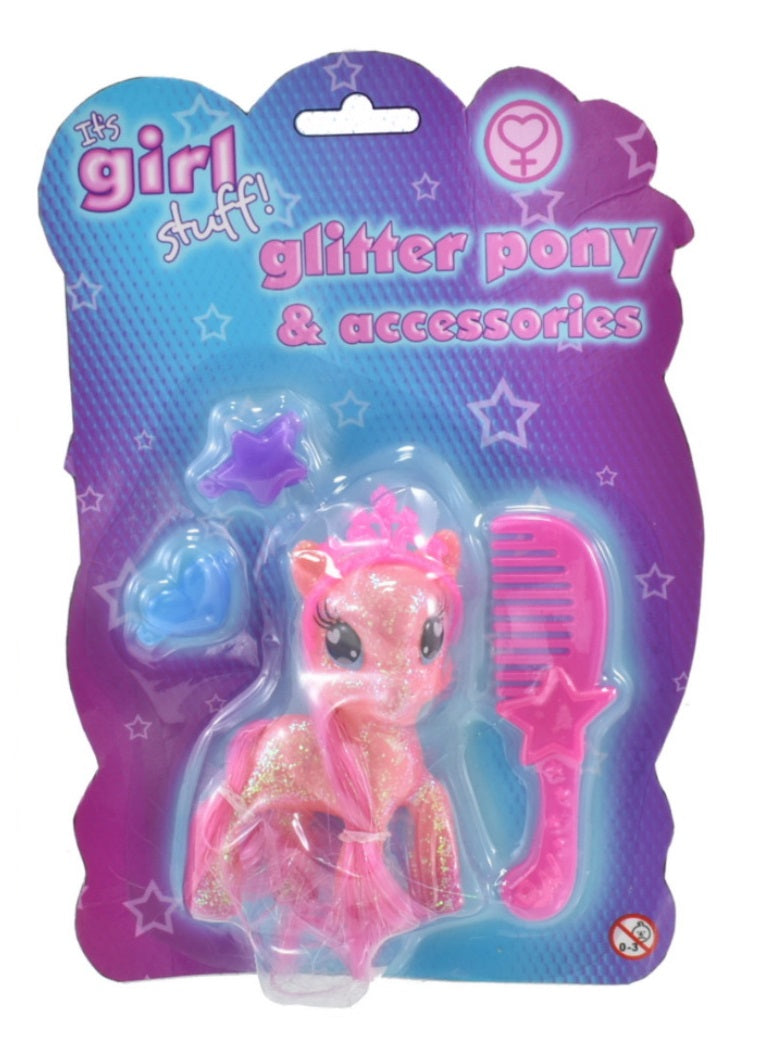 Glitter Pony Figurine and Accessories