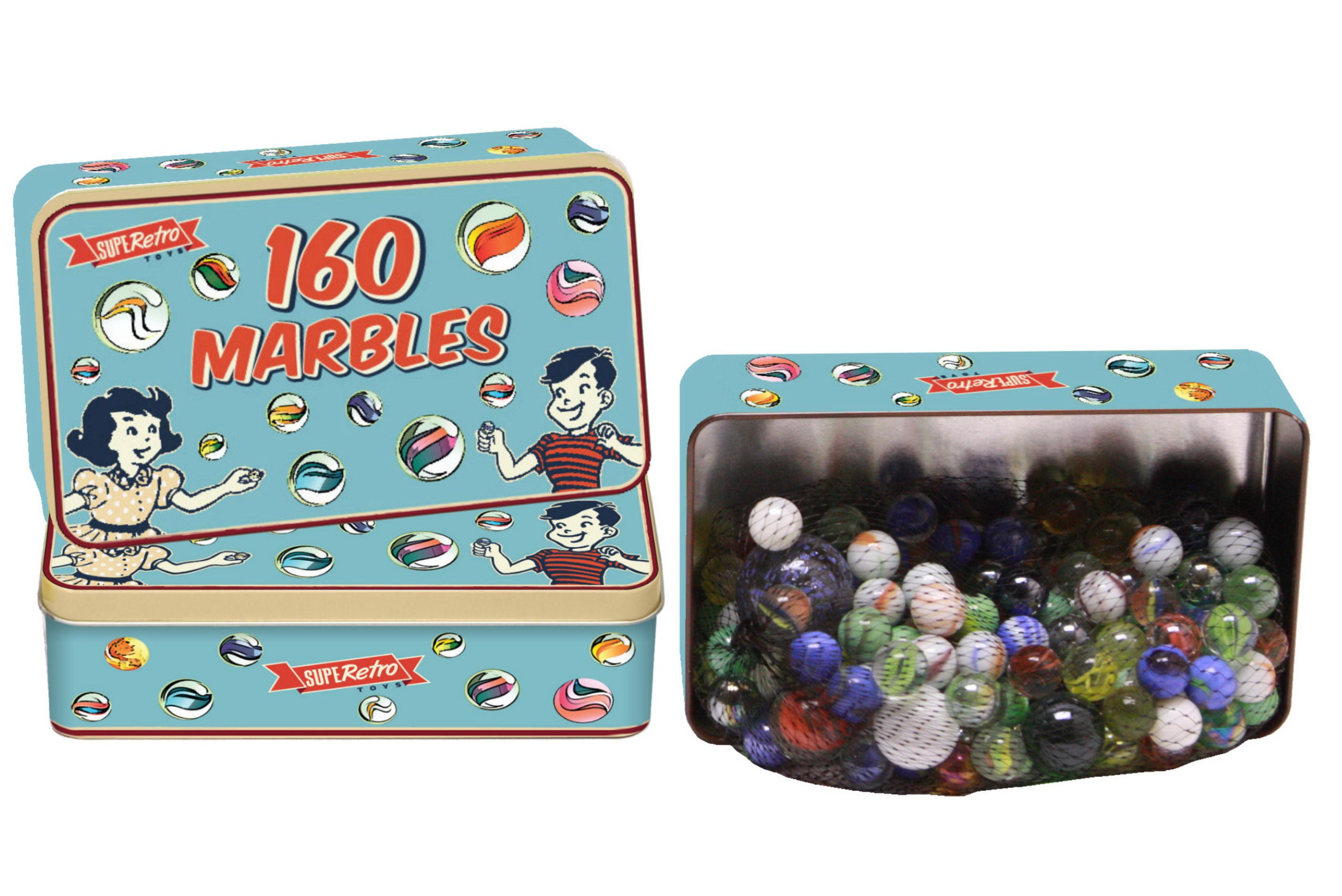 Kandytoys Tin Of 160 Marbles