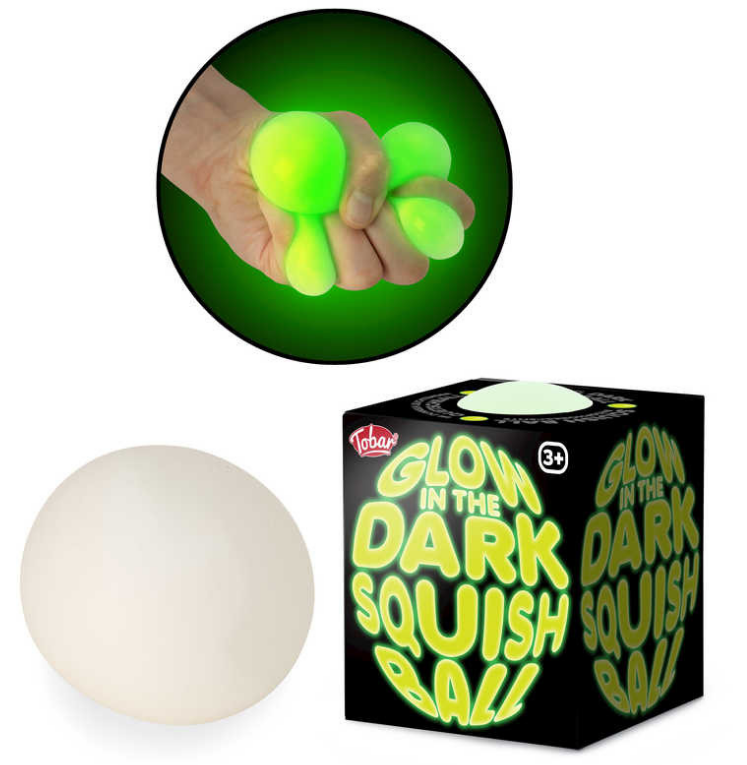 Tobar Glow In The Dark Squish Ball 6cm