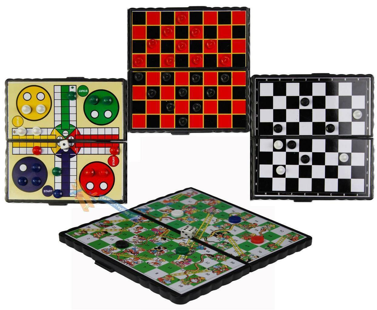 Mini Magnetic Travel Board Games (Ludo, Chess, Snakes & Ladders, Draughts)