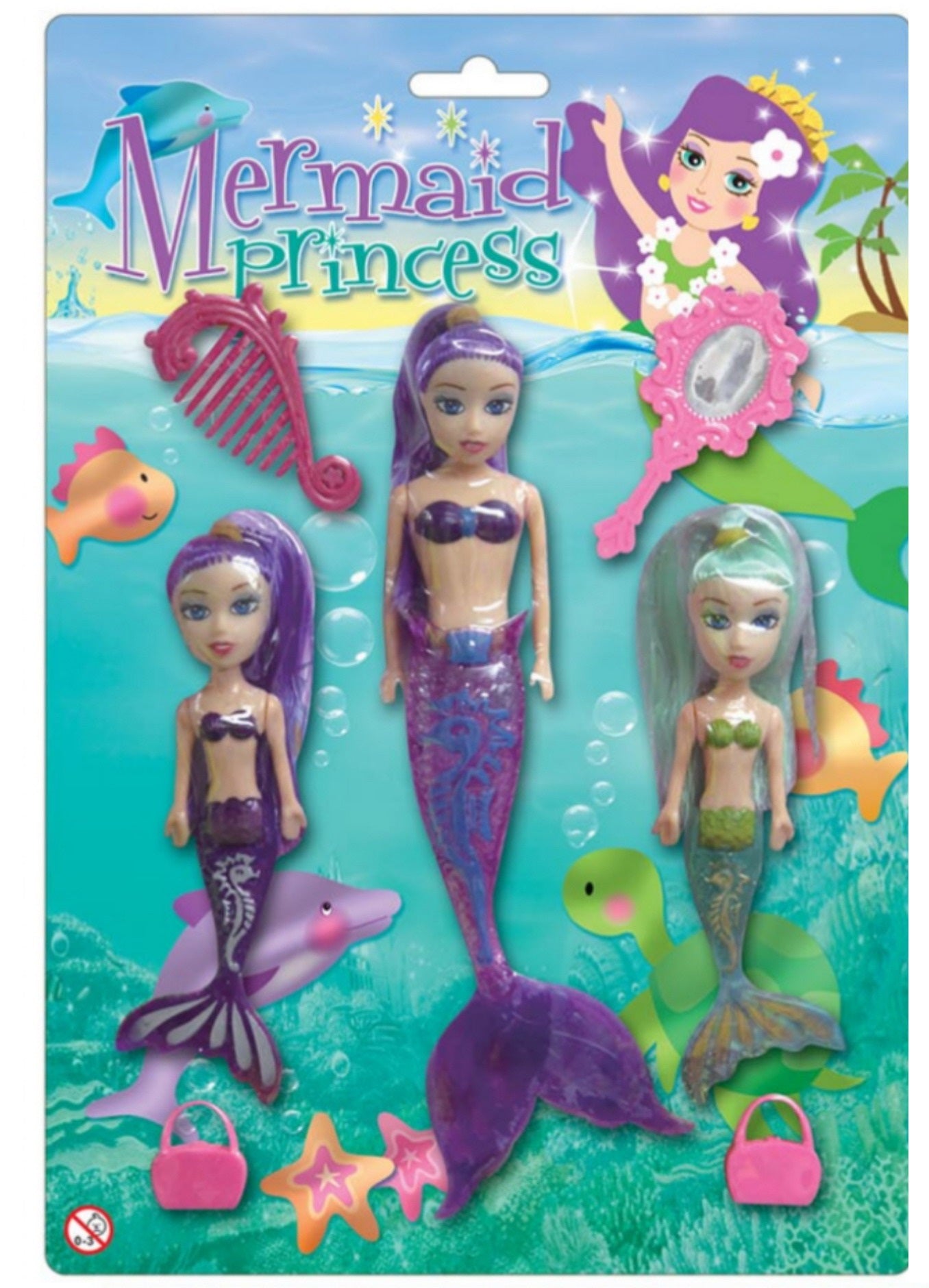 3 pc Mermaid Princess Playset