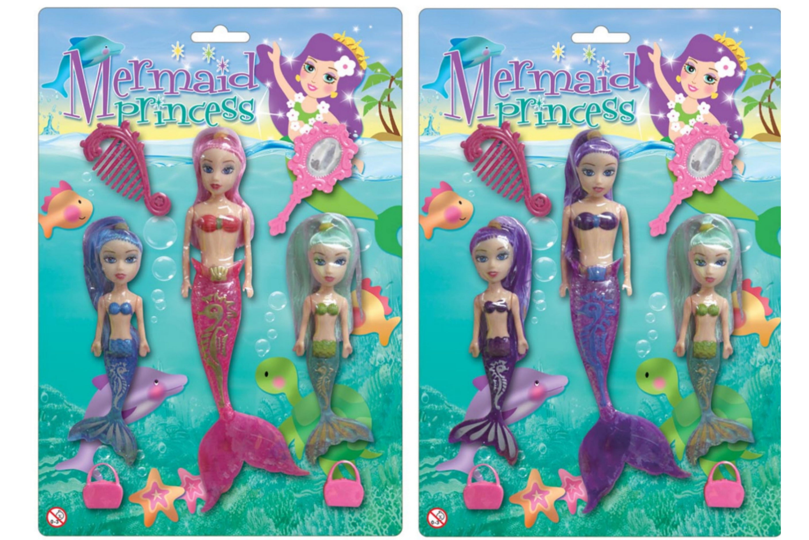 3 pc Mermaid Princess Playset