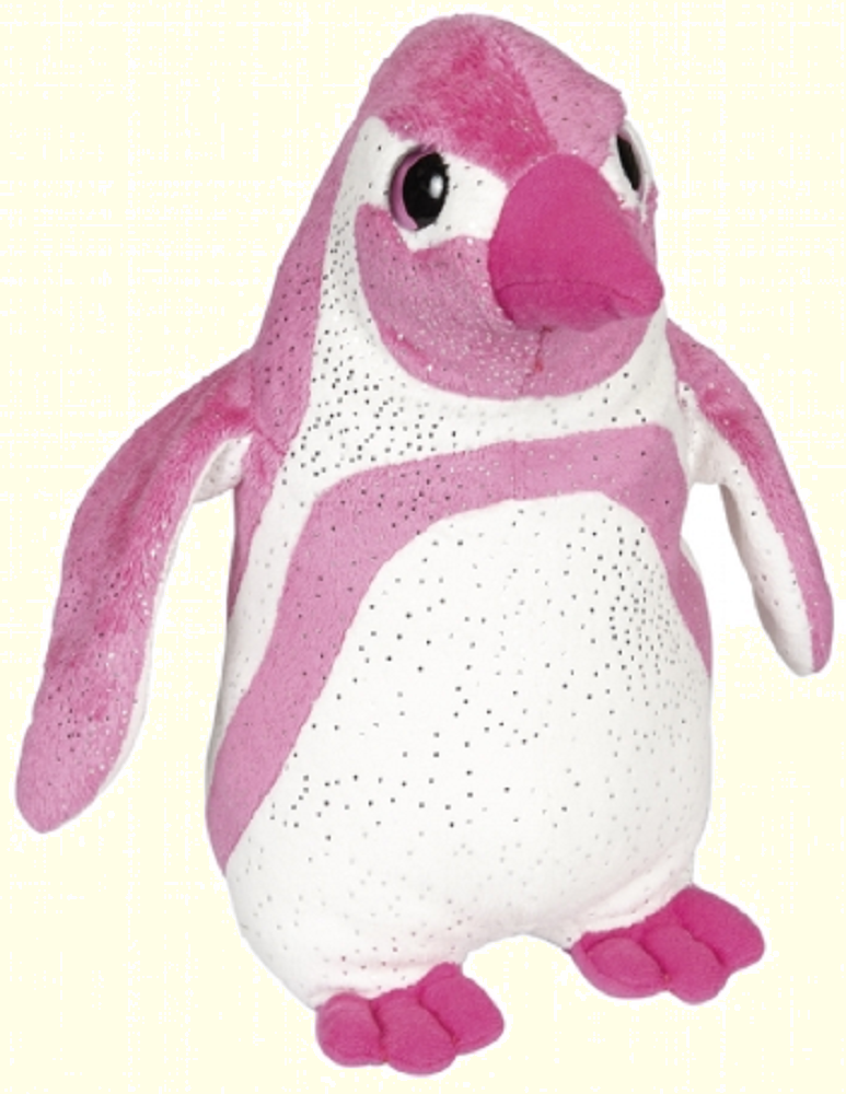 Ravensden Plush Pink Glittery Penguin Standing 23cm