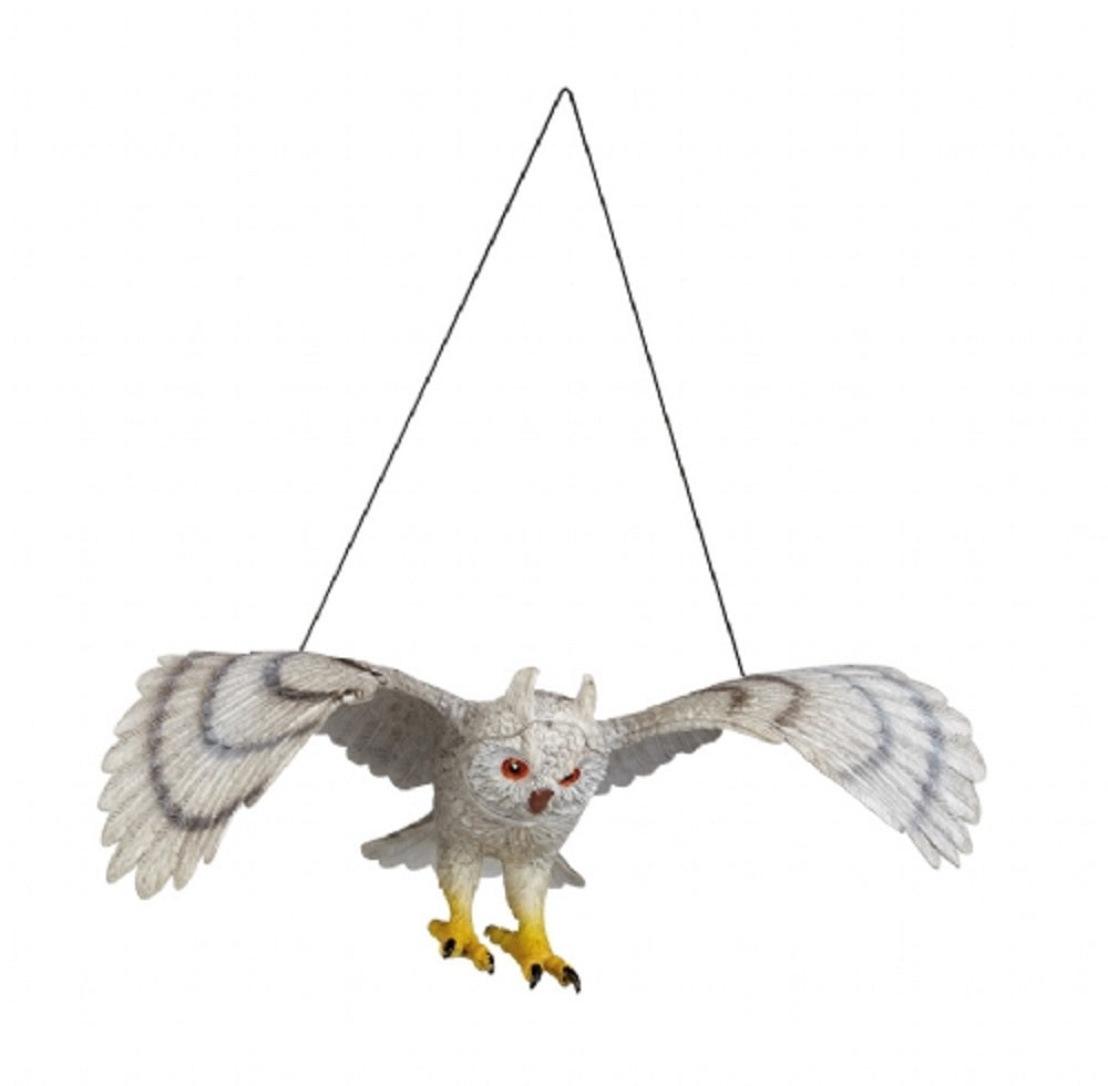 Ravensden Rubber Hanging Snowy Owl Figure 28cm