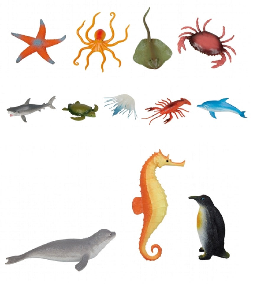 Ravensden Rubber Sea Animal Figure - 12 Different Animals