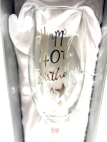 Happy 40th Birthday Champagne Flute