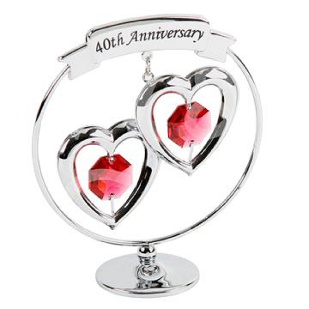 Chrome Plated 2 Hearts 40th Anniversary