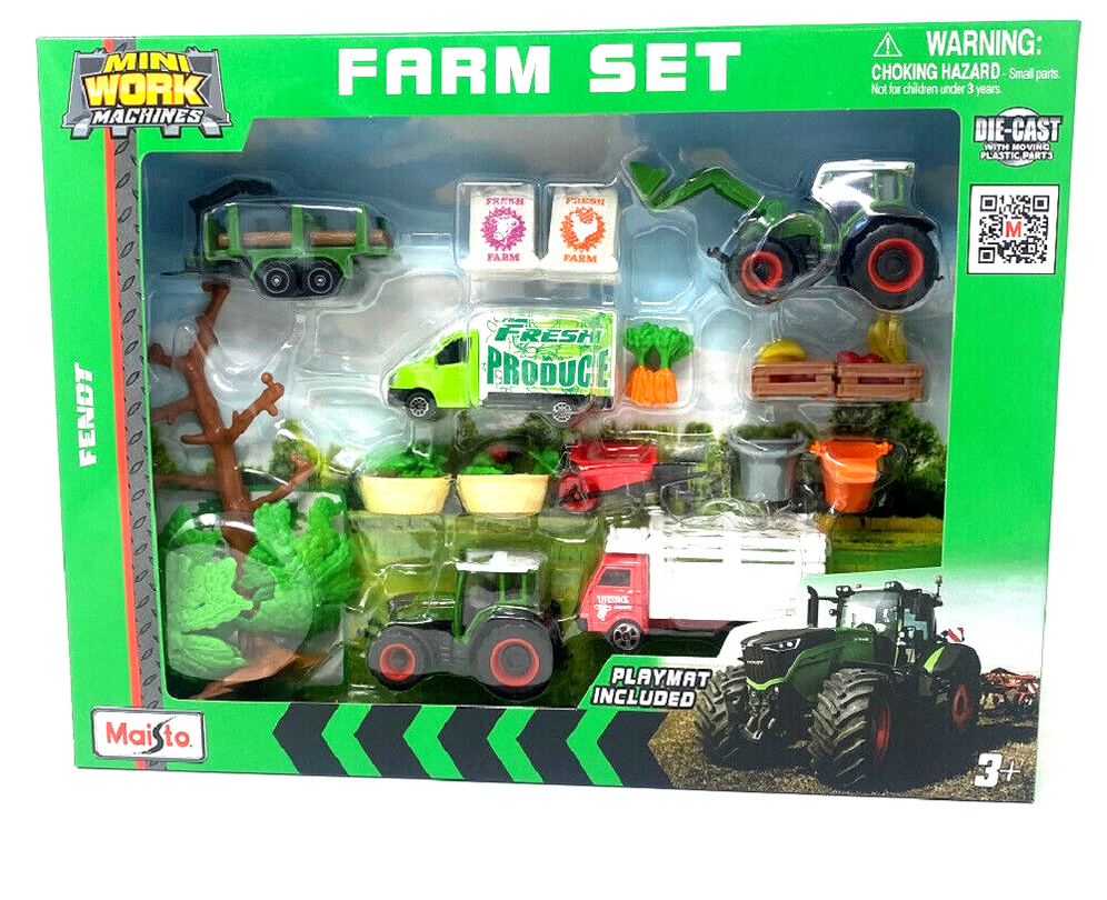 Mini Working Machines Fendt Tractor Farm Set