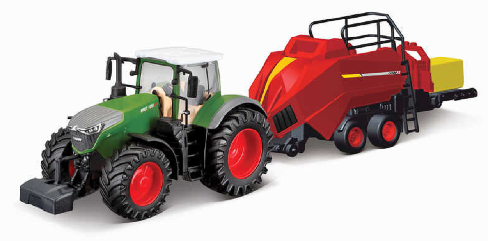 Burago Fendt Vario Tractor Model With Baler Lifter 10cm