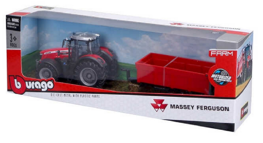 Burago Massey Ferguson Tractor With Tipping Trailer