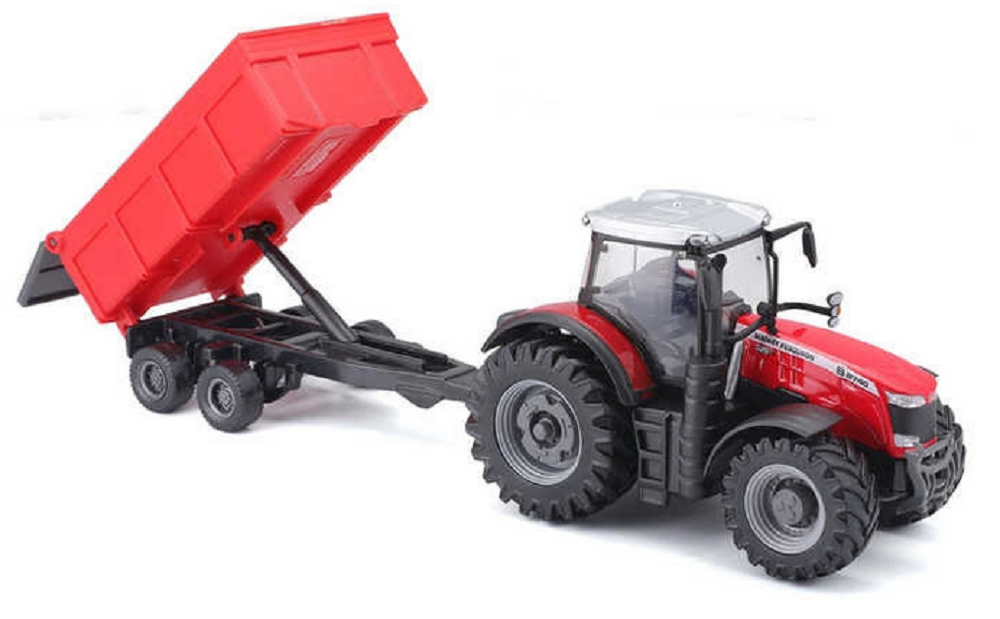 Burago Massey Ferguson Tractor With Tipping Trailer